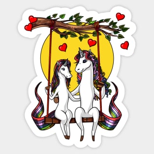 Cute Unicorn Couple Sticker